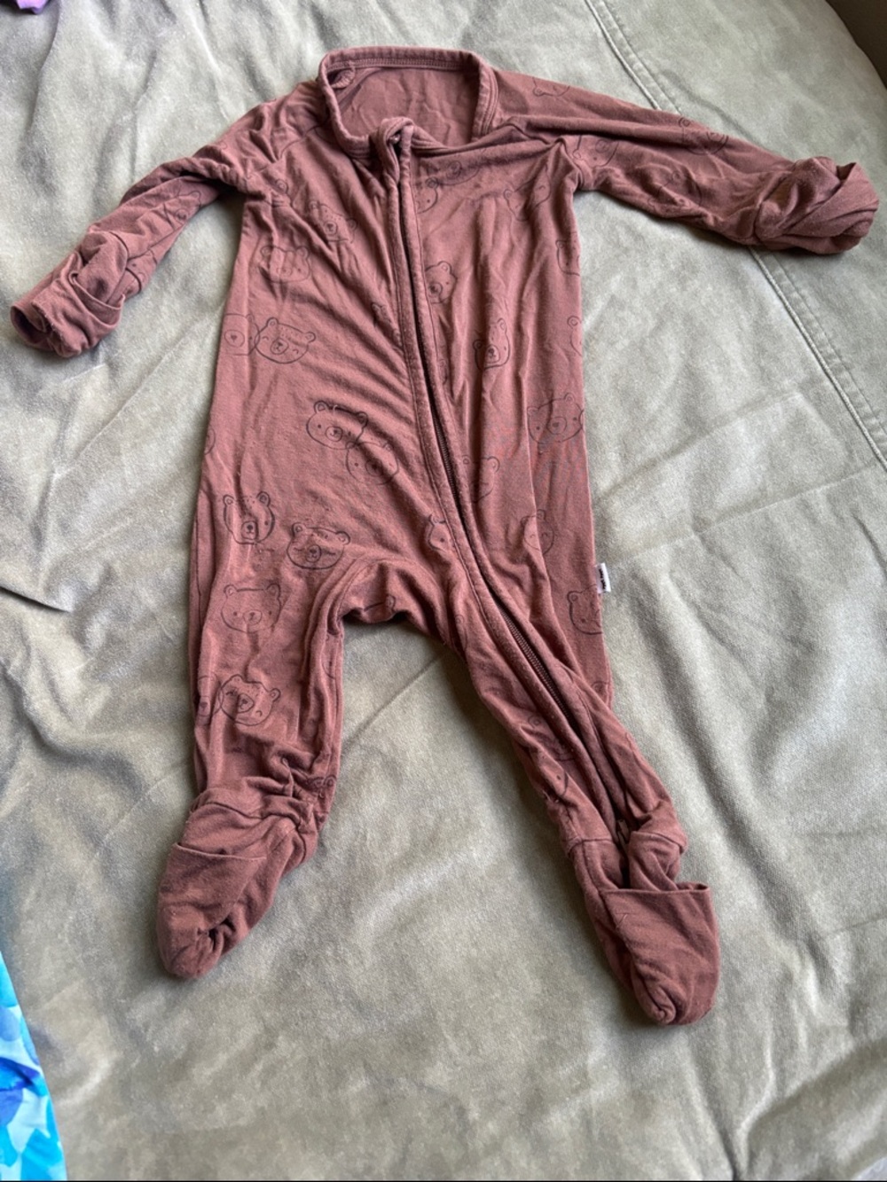 Little Sleepies Brown Bear Print Footed One-Piece